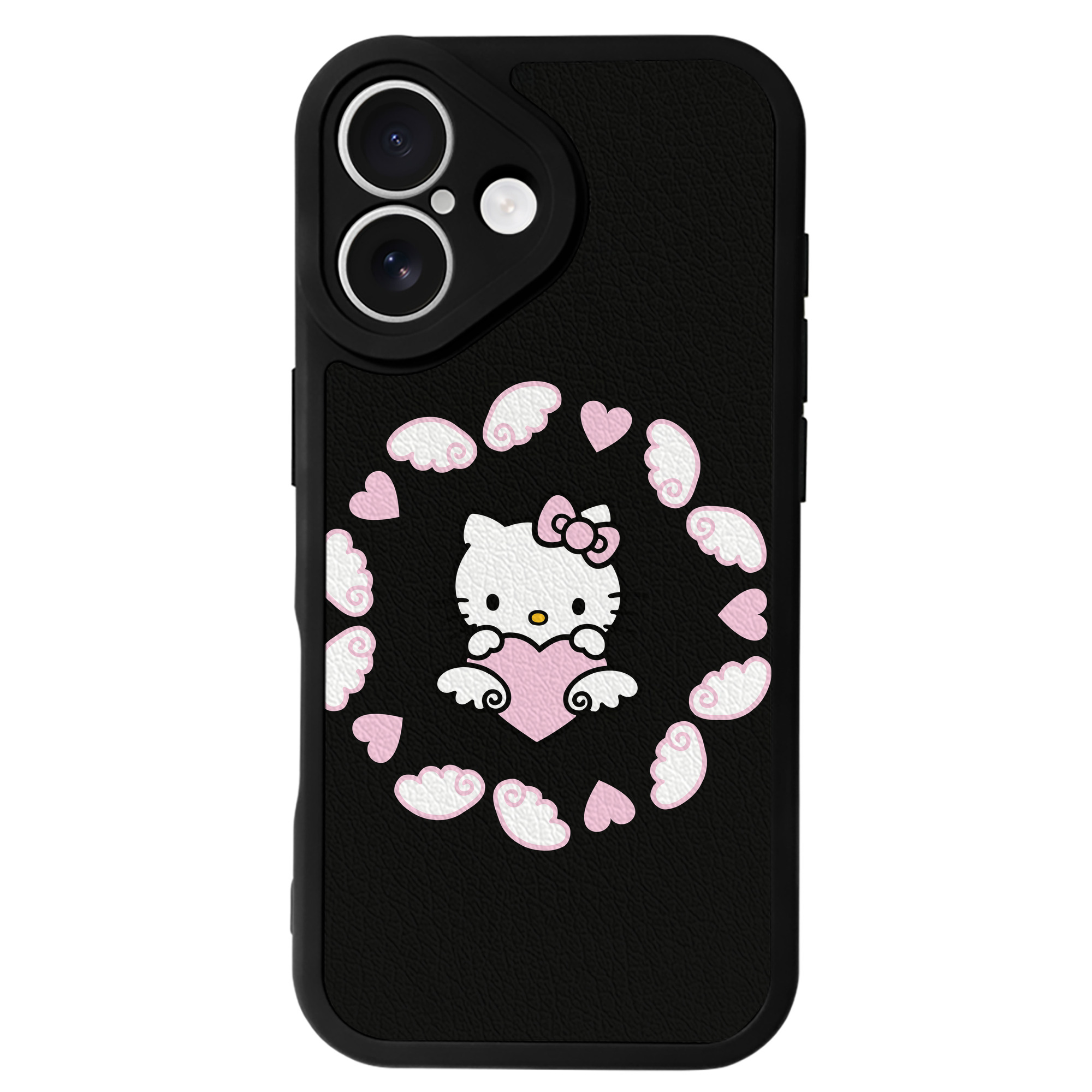 （画像用） Hello Kitty ハローキティ 【iPhone 16シリーズ対応】シリコンスマホケース（レザー調） 材質：シリコン